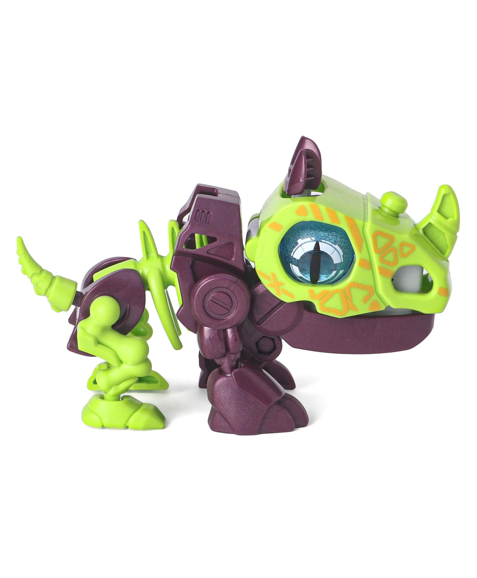 SilverLit Cyberpunk Electronic Creatures Rhino With Light Sound And Movement – Green Purple