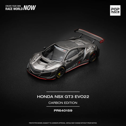 Pop Race Carbon Edition Honda NSX GT3 EVO22 1:64 Scale Die-Cast Car