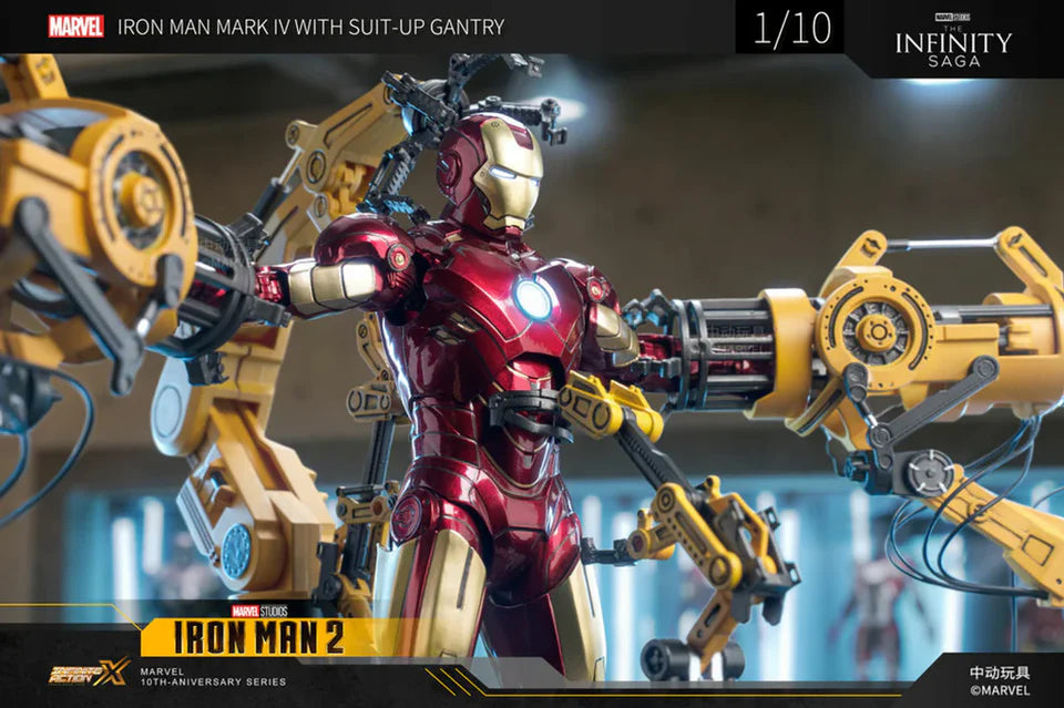ZD Toys Iron Man 2 (II) - Iron Man Mark 4 (IV) with Suit-Up Gantry Action Collectable Figure