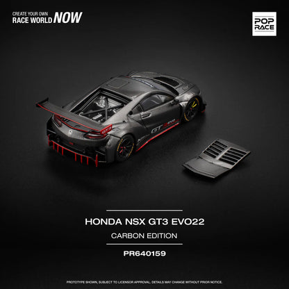 Pop Race Carbon Edition Honda NSX GT3 EVO22 1:64 Scale Die-Cast Car