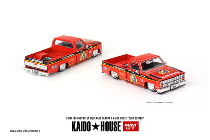 Kaido House x Mini GT 1:64 Silverado Tamiya x Kaido House CLOD Buster Orange KHMG130