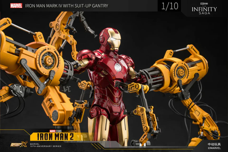 ZD Toys Iron Man 2 (II) - Iron Man Mark 4 (IV) with Suit-Up Gantry Action Collectable Figure