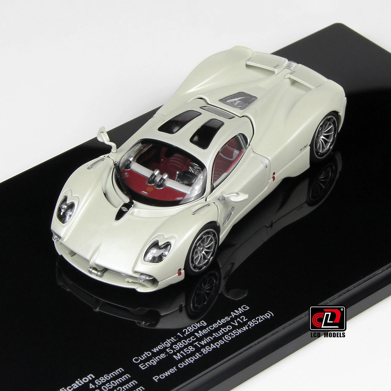 1/43 LCD Pagani Utopia (White) Full Open Diecast Car Model