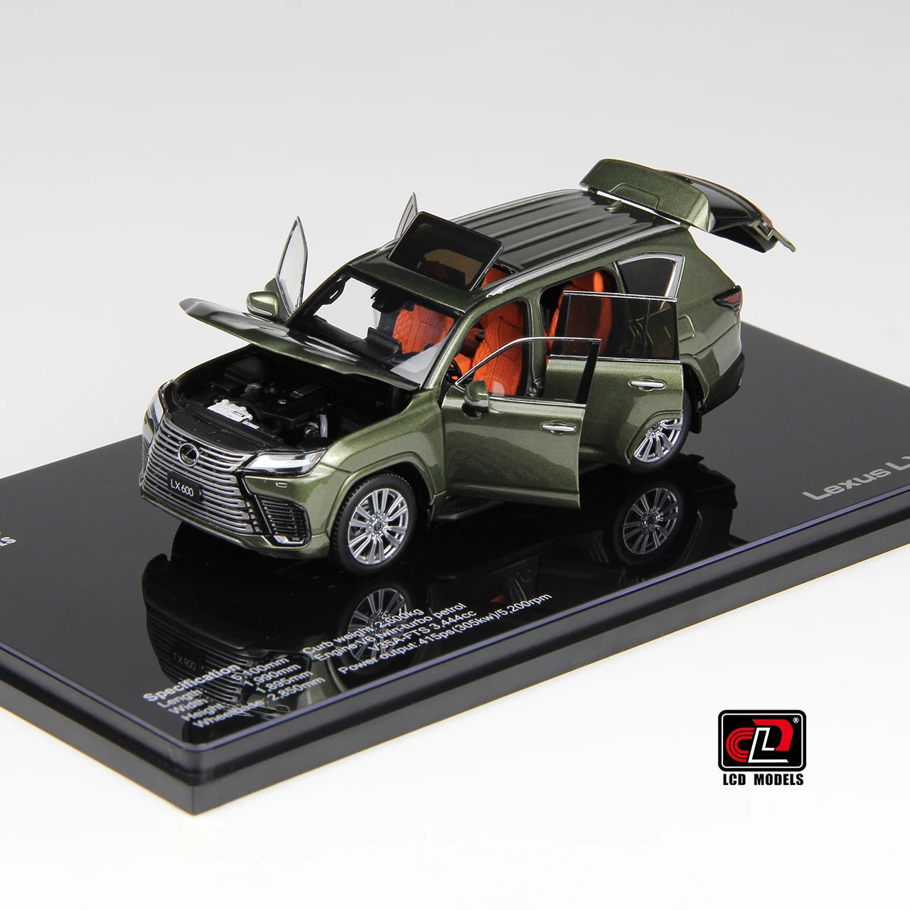 1/43 LCD Models Lexus LX600 (Green) Full Open Diecast Car Model