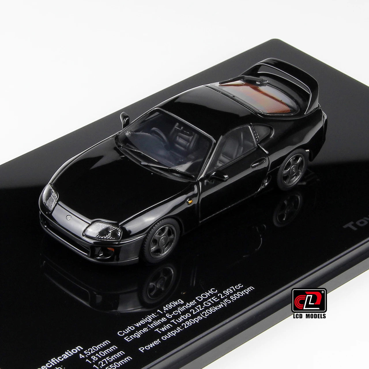 1/43 LCD Models Toyota Supra A80 (Black) Full Open Diecast Car Model