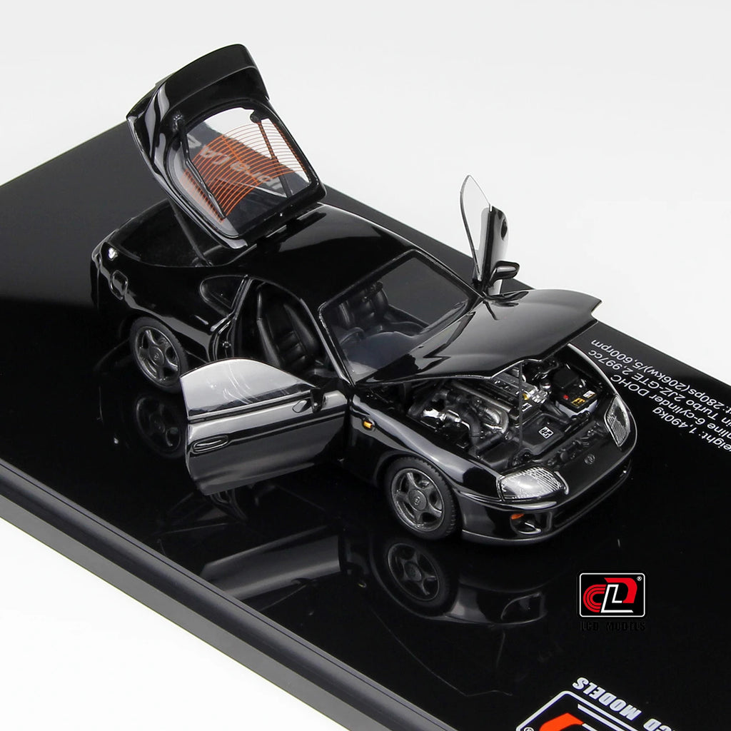 1/43 LCD Models Toyota Supra A80 (Black) Full Open Diecast Car Model
