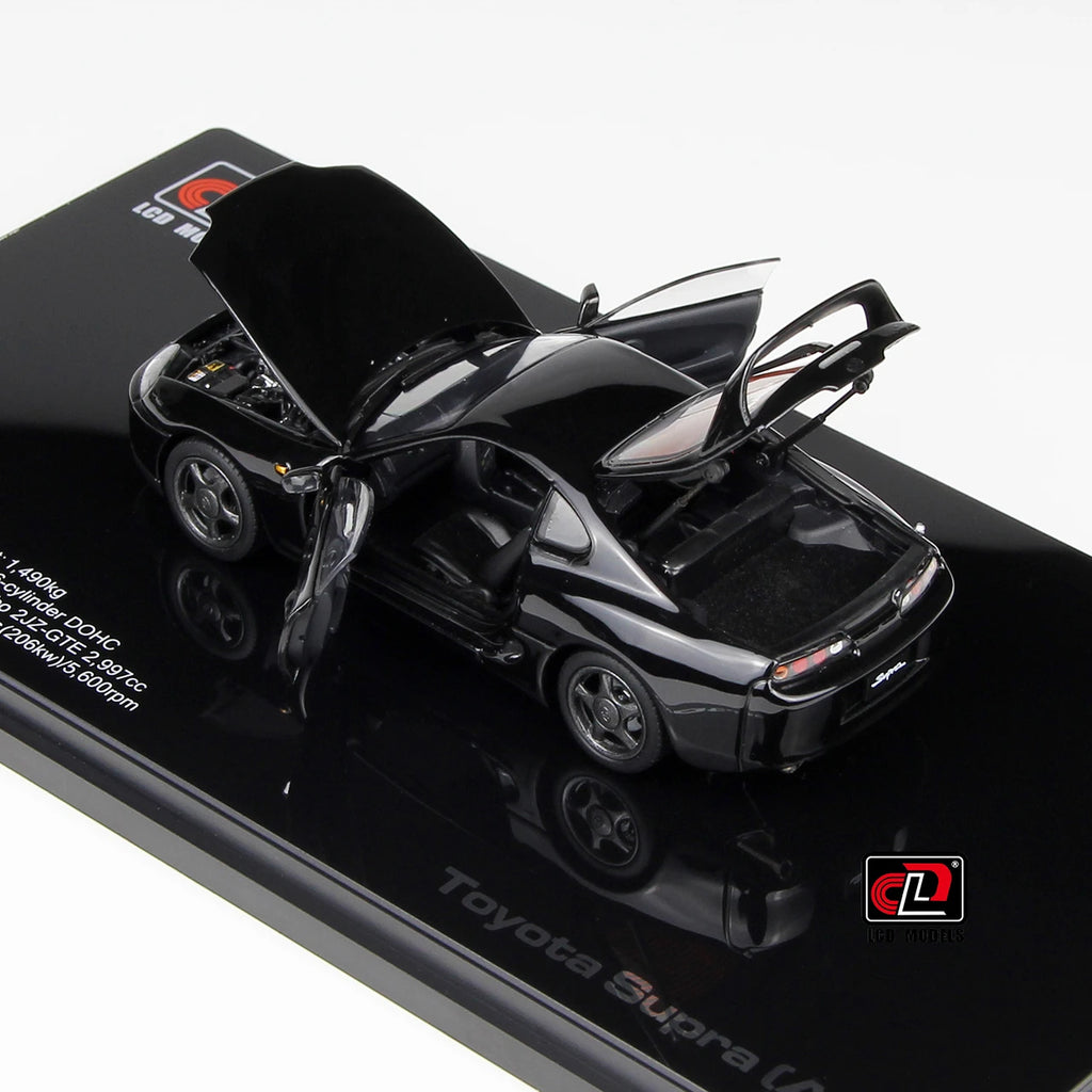 1/43 LCD Models Toyota Supra A80 (Black) Full Open Diecast Car Model