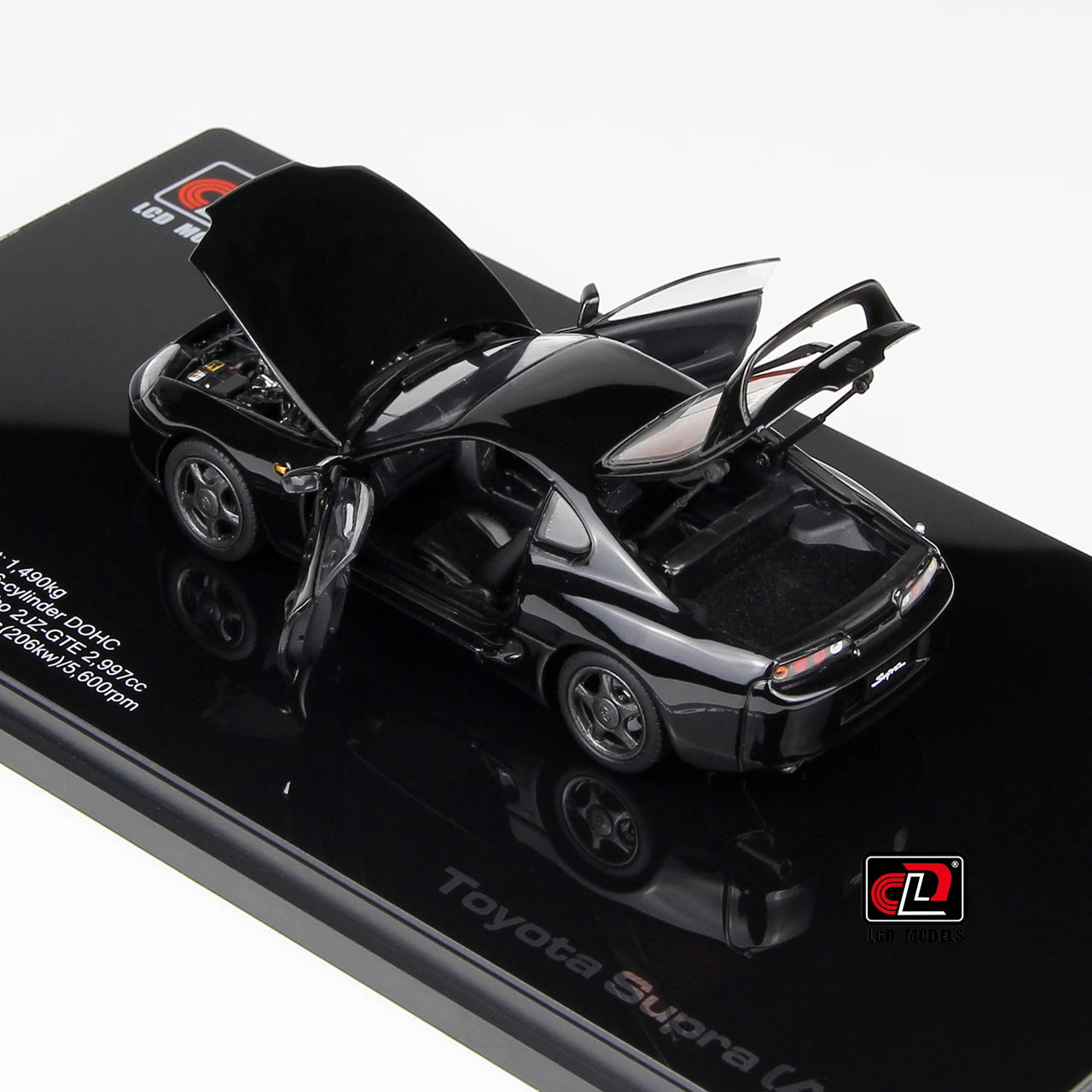 1/43 LCD Models Toyota Supra A80 (Black) Full Open Diecast Car Model