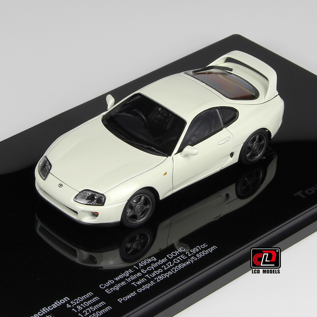 1:43 LCD Models Toyota Supra A80 (White) Full Open Diecast Car Model