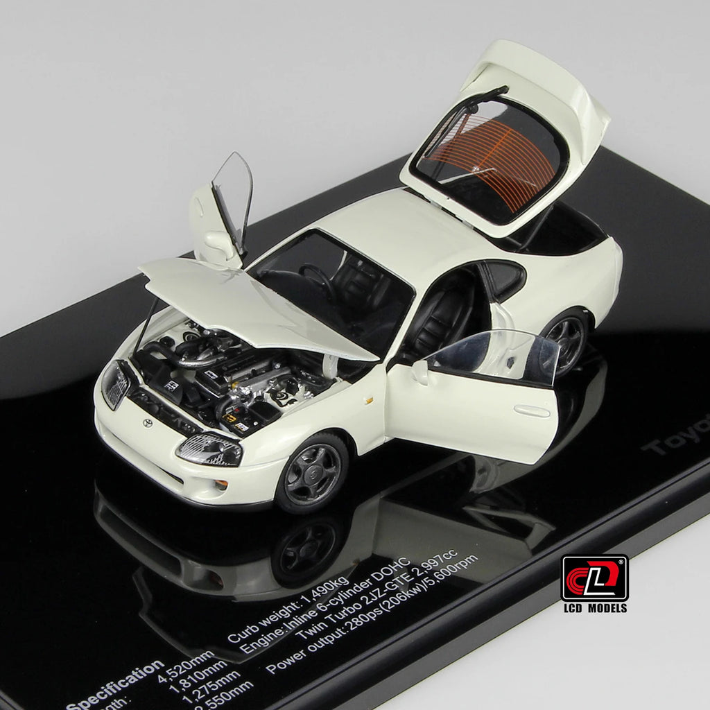 1:43 LCD Models Toyota Supra A80 (White) Full Open Diecast Car Model