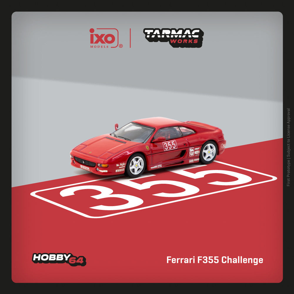 1/64 Tarmac Works Ferrari F355 Challenge Presentation (Red) Diecast Car Model