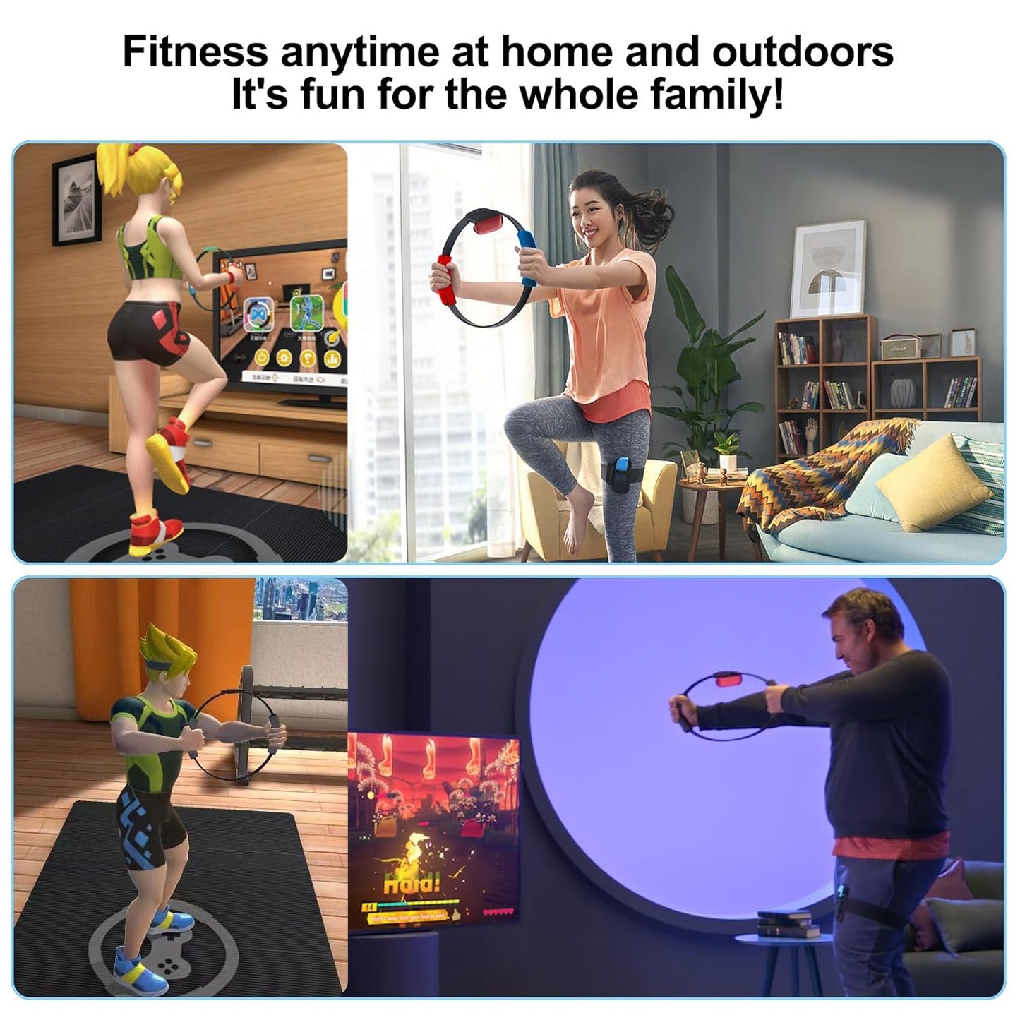 Sameo Gym Master Ring Fit Adventure - Free Entertainment and Fitness Video Games, with Leg Strap Accessories for Android & iOS Mobile Phones
