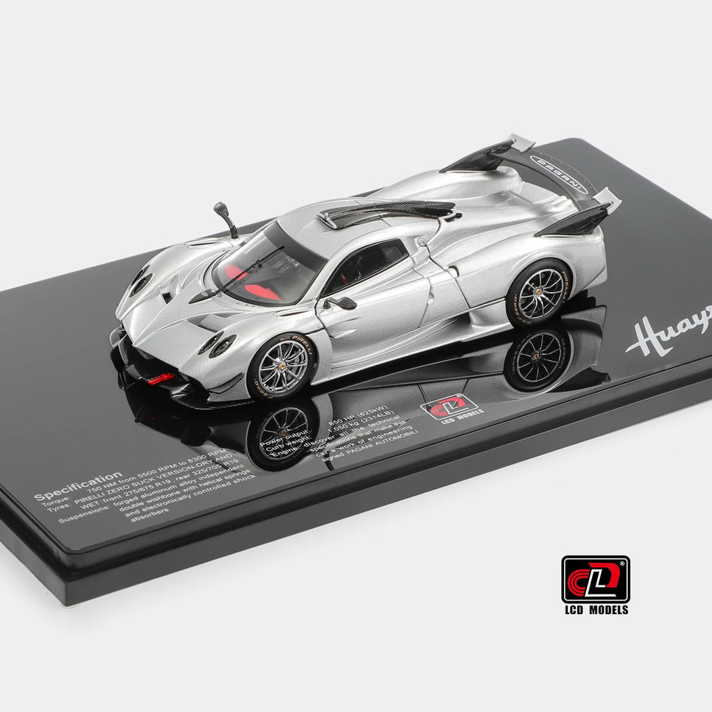 1:43 LCD Models Pagani Huayra R 2021 Silver metallic Full Open Diecast Car Model