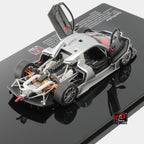1:43 LCD Models Pagani Huayra R 2021 Silver metallic Full Open Diecast Car Model