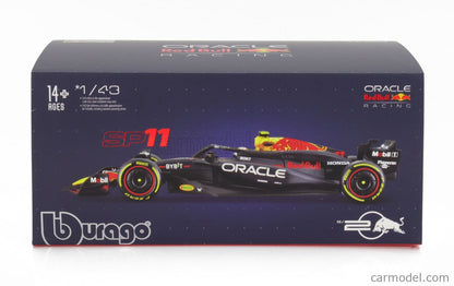 BURAGO - RED BULL - F1 RB20 TEAM ORACLE RED BULL RACING N 11 SEASON 2024 SERGIO PEREZ - WITH PILOT AND SHOWCASE