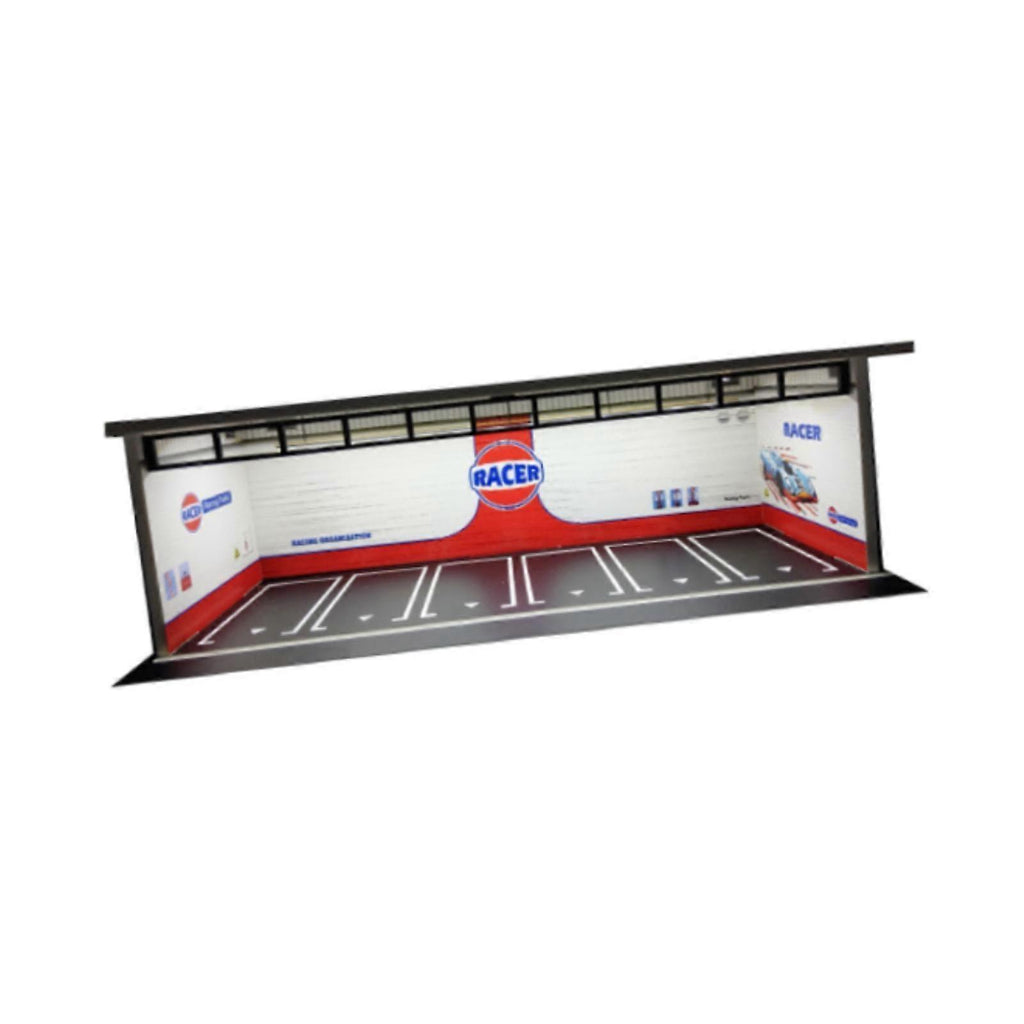 1:64 Scale Racer Diorama Car Garage Model Lighting Car Parking Lot Scene Display Model