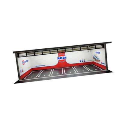 1:64 Scale Racer Diorama Car Garage Model Lighting Car Parking Lot Scene Display Model