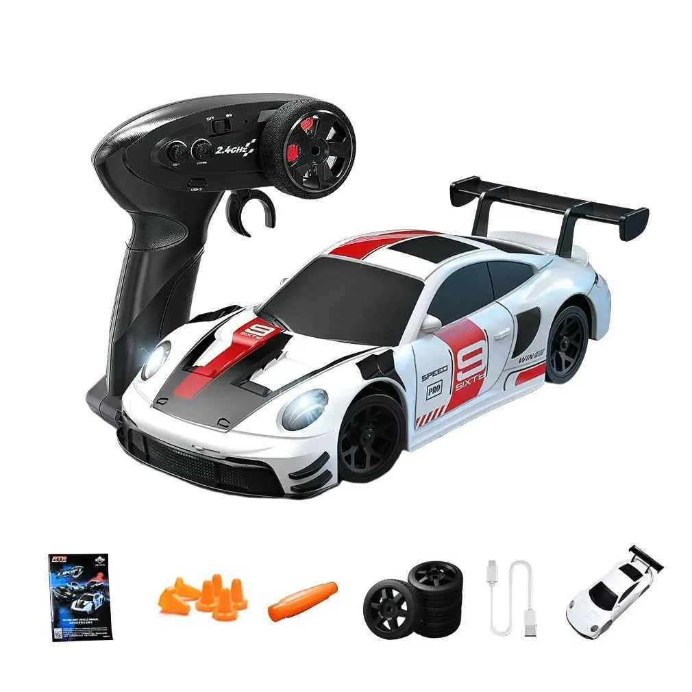 HB Racing Rally R/C1/43 Porsche 24G Full Ratio 4WD High Speed Car ESP Gyroscope APP Drift Racing Model