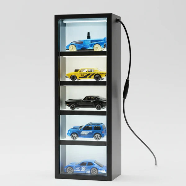 Cocoland Toys compact LED mini car display case with diecast cars