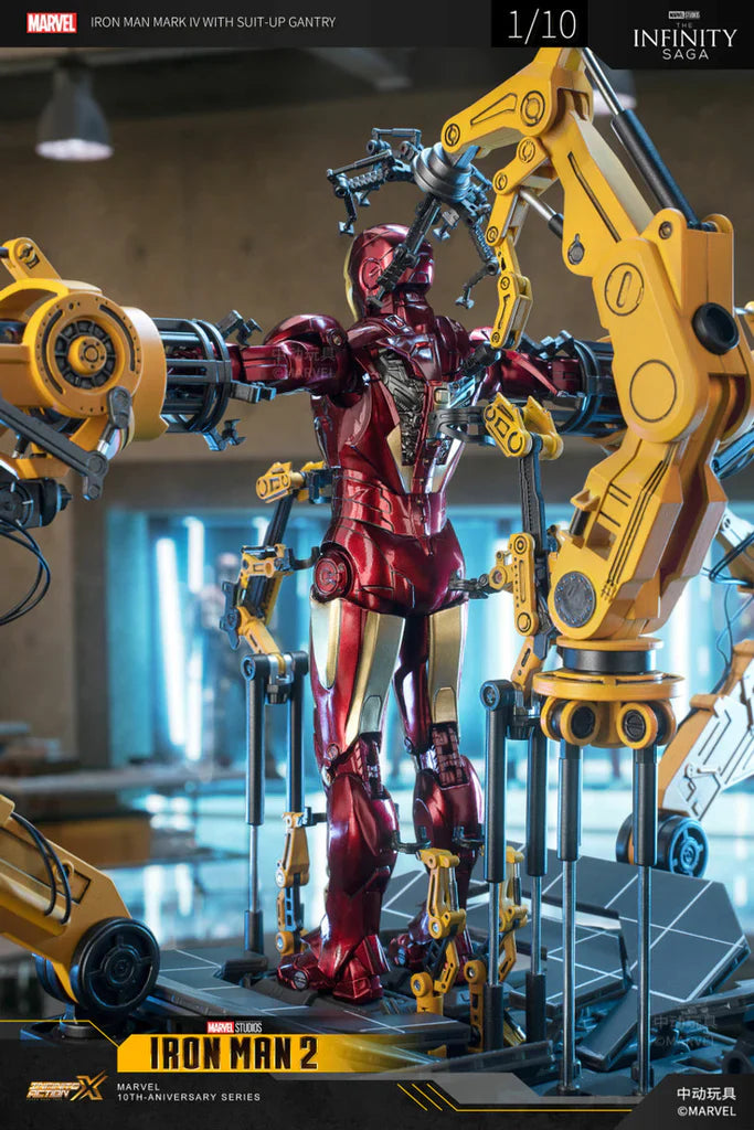ZD Toys Iron Man 2 (II) - Iron Man Mark 4 (IV) with Suit-Up Gantry Action Collectable Figure