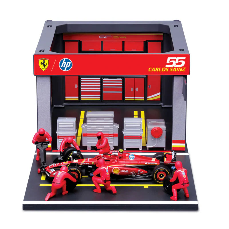 Bburago Ferrari SF-24 Sainz Diorama 1:43 F1 Set Cocoland Toys