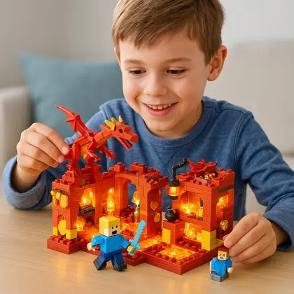 Minecraft City of Light and Lava Cave