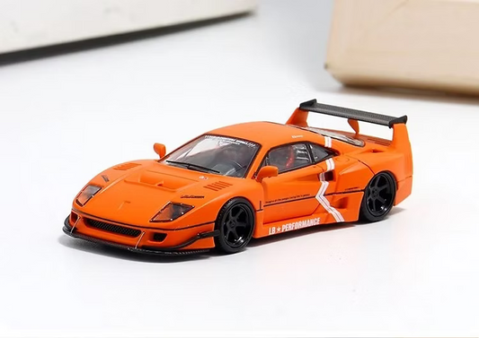 DM MODELS FERRARI F40 ORANGE 1/64 SCALE DIECAST CAR MODEL