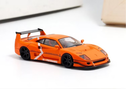 DM MODELS FERRARI F40 ORANGE 1/64 SCALE DIECAST CAR MODEL