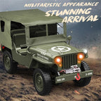 JJRC C8815 RTR 1/10 4WD RC Willys Military Truck – Rock Crawler with Metal Frame & LED Lights