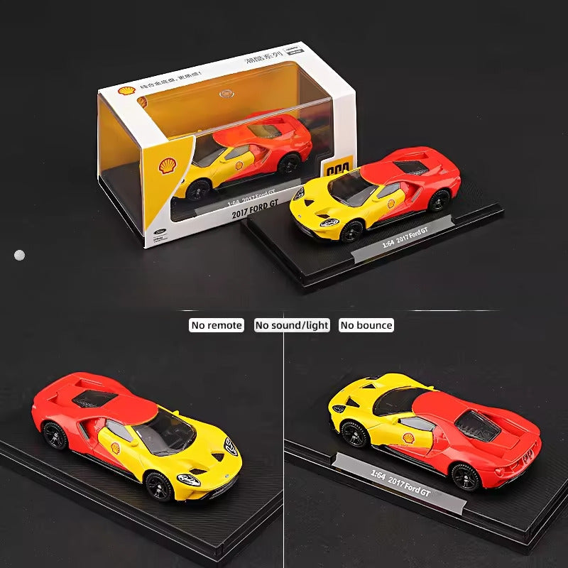 CCA Scale 1 :64 2017 Ford GT yellow and red "Shell" livery  With Acrylic Case