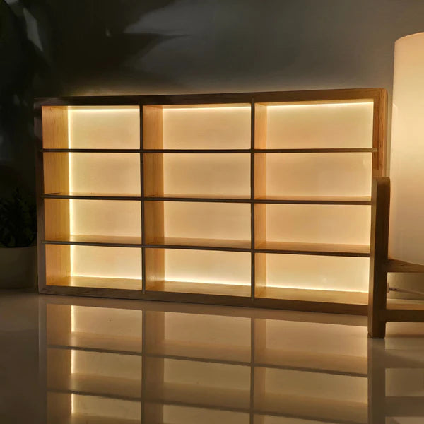 Wooden LED Hot Wheels Diecast Diorama Organizers With Light With Acrylic Dust Covers - Fits 12 Cars ( No cars Included )