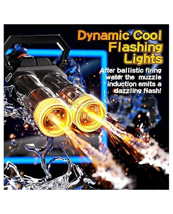 Lumo Brilliant Toys Gatling Electric Water Gun High-Pressure Automatic Rechargeable Long Range Outdoor Water Blaster Toy
