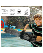 Lumo Brilliant Toys Gatling Electric Water Gun High-Pressure Automatic Rechargeable Long Range Outdoor Water Blaster Toy