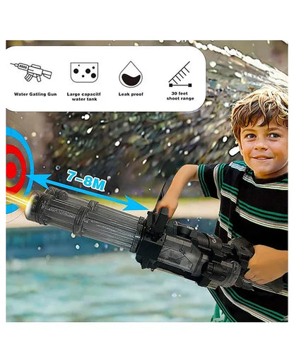 Lumo Brilliant Toys Gatling Electric Water Gun High-Pressure Automatic Rechargeable Long Range Outdoor Water Blaster Toy