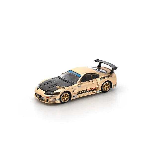 POP RACE 1:64 TOP SECRET GT300 SUPRA CHROME GOLD / CARBON HOOD PR640277