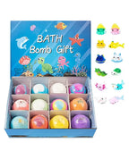 Bath Bombs (Fruit-Scented fizzies) (Animals) (Ocean Animals) (Mermaid) Gift (12 Surprise Toy Inside) Bathbombs