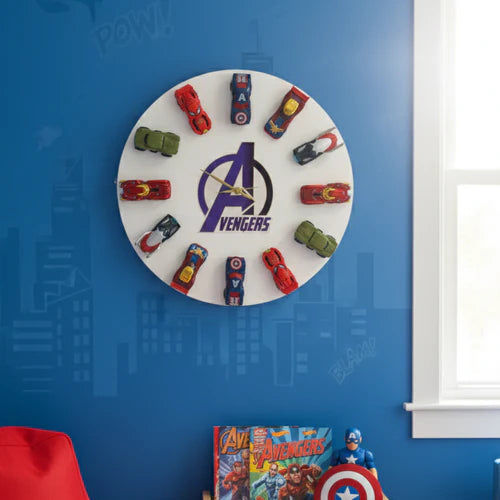 Cocoland Toys Marvel Avengers decorative wall clock with miniature cars