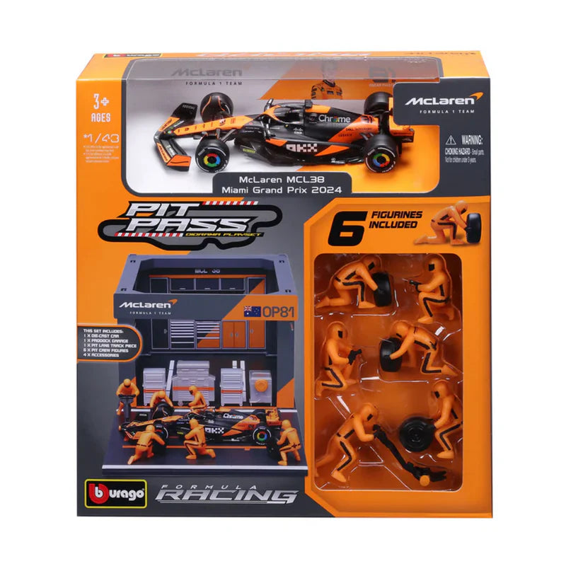 Bburago F1 Mclaren F1 Team MCL38 2024 Pit Pass Diorama Oscar