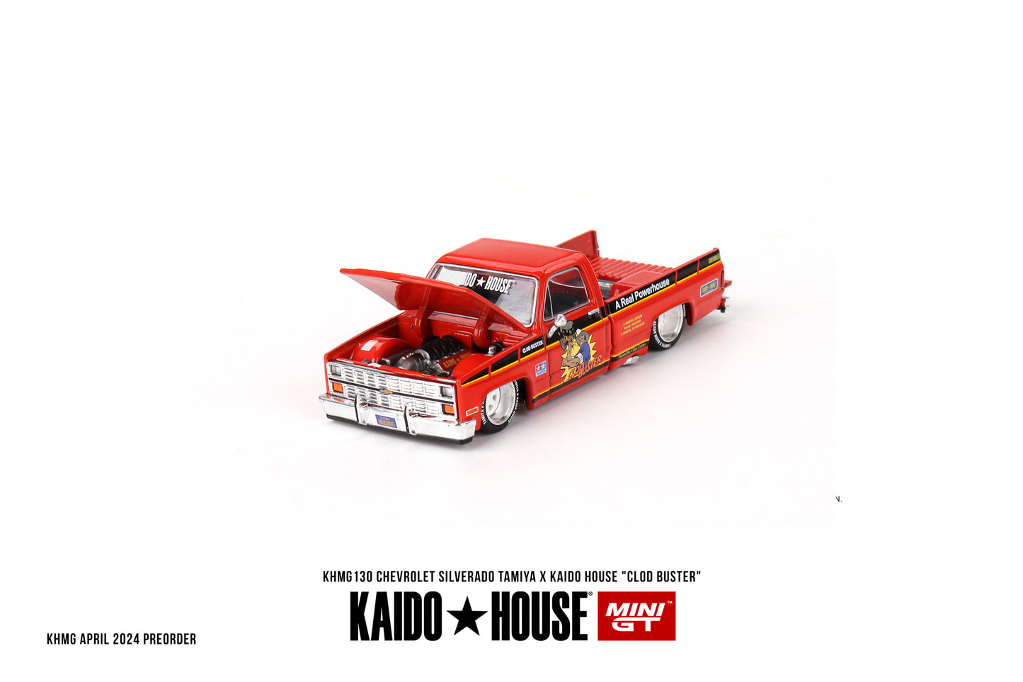 Kaido House x Mini GT 1:64 Silverado Tamiya x Kaido House CLOD Buster Orange KHMG130