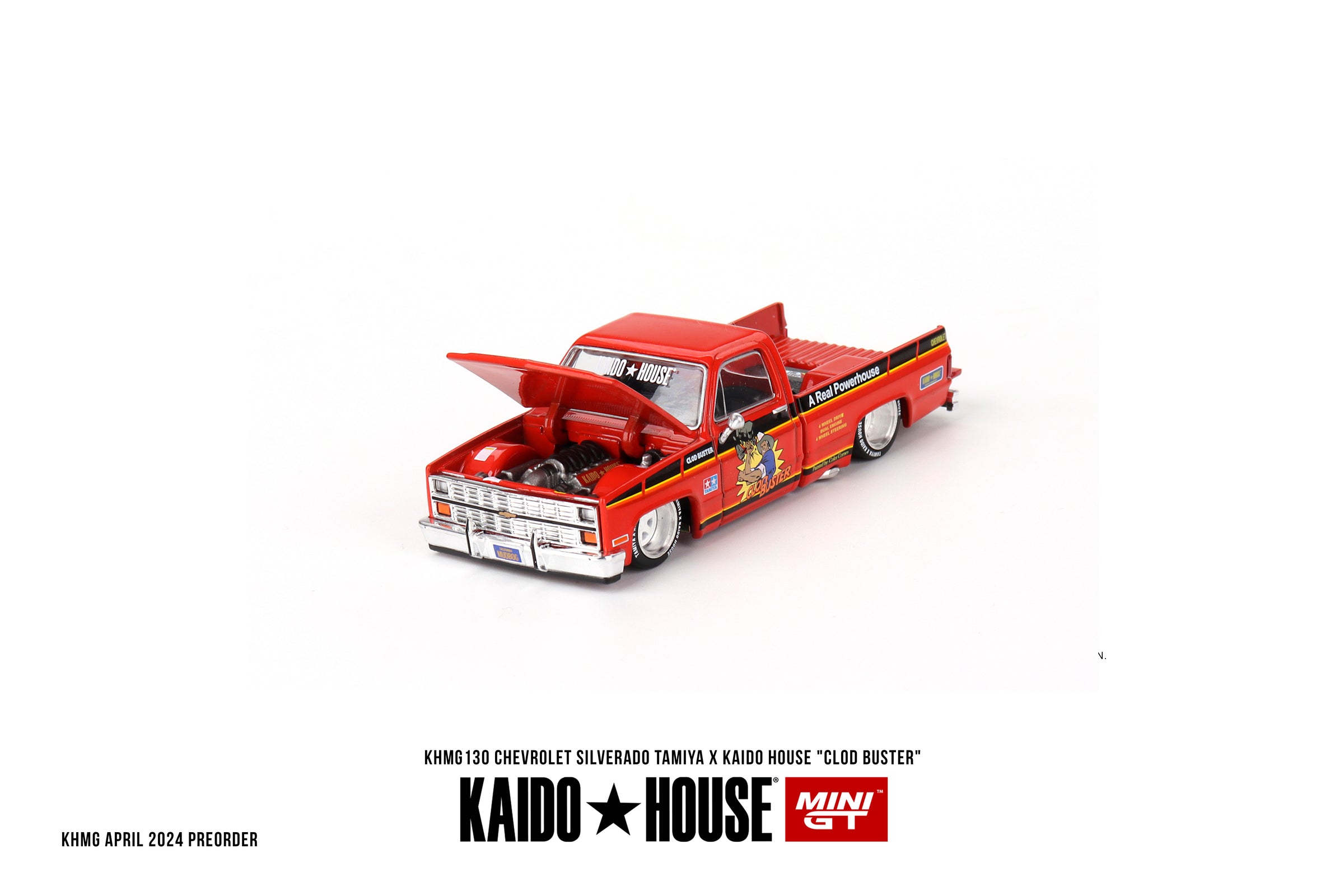 Kaido House x Mini GT 1:64 Silverado Tamiya x Kaido House CLOD Buster Orange KHMG130