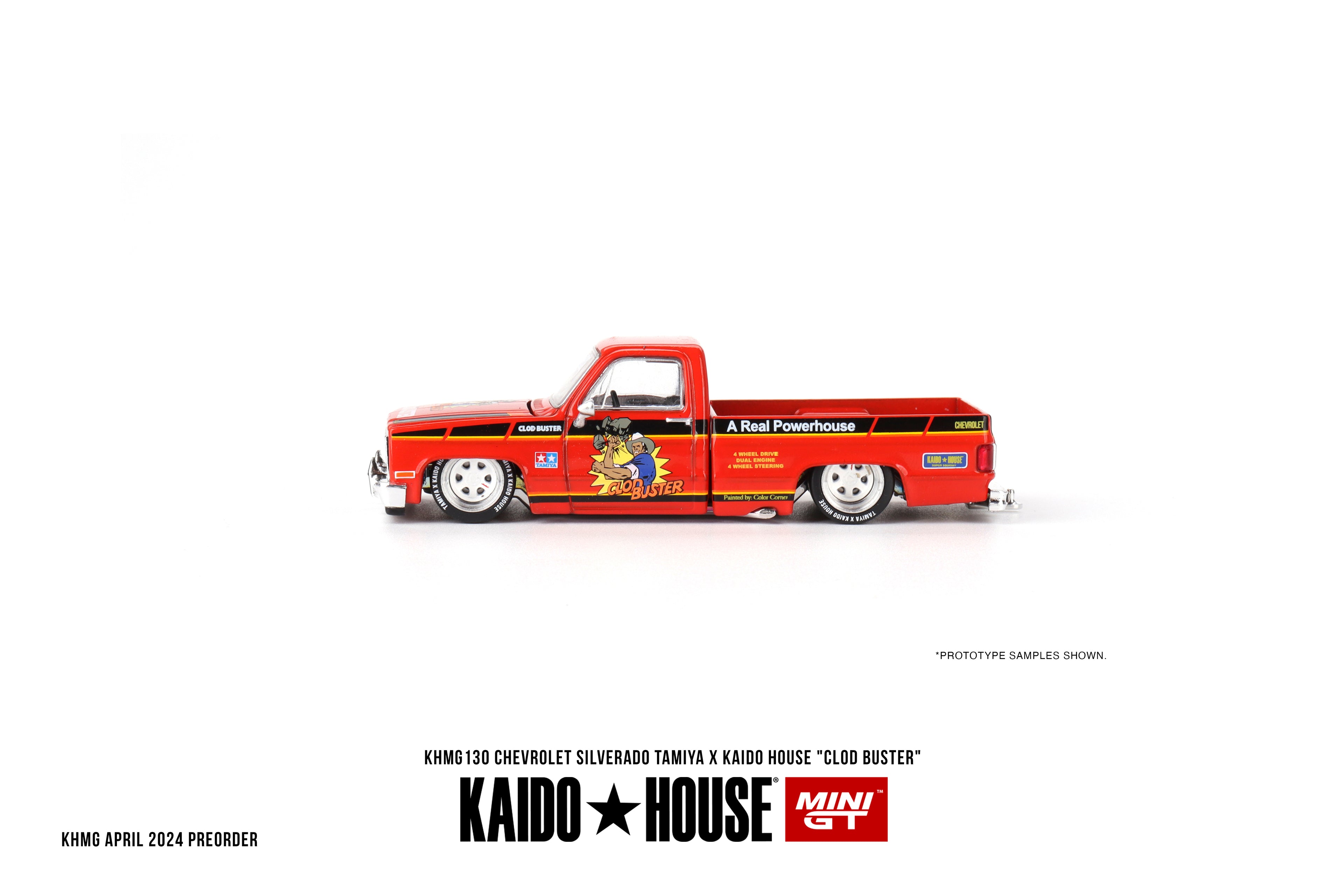 Kaido House x Mini GT 1:64 Silverado Tamiya x Kaido House CLOD Buster Orange KHMG130