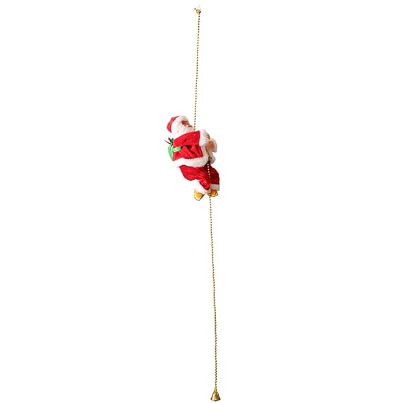 Funny Electric Animated Climbing Santa Claus on  Beads Chain Musical Moving Figure Christmas Ornament