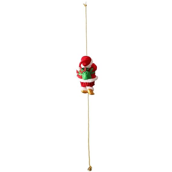 Funny Electric Animated Climbing Santa Claus on  Beads Chain Musical Moving Figure Christmas Ornament