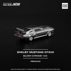POPRACE  SHELBY MUSTANG GT500 - SILVER CHROME 1:64 SCALE