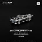 POPRACE  SHELBY MUSTANG GT500 - SILVER CHROME 1:64 SCALE