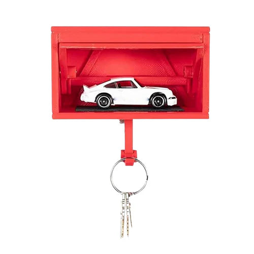 Cocoland Toys stylish mini car display and key organizer garage in red