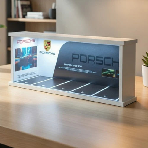 Cocoland Toys empty Porsche garage diorama display case