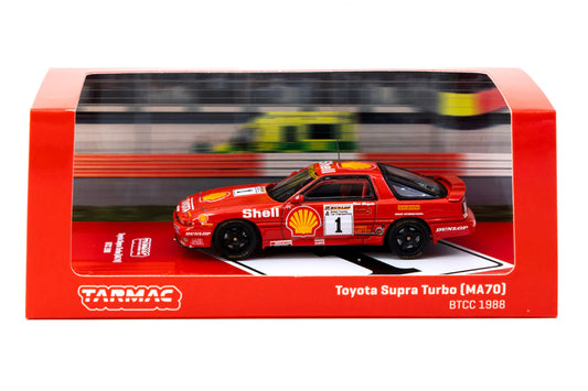 Tarmac Works Toyota Supra Turbo (MA70) - BTCC 1988 1:64 Scale Diecast Model Car