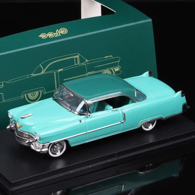 Cocoland Toys GFCC 1954 Cadillac Coupe De Ville Turquoise 1:43 scale diecast model with acrylic display case