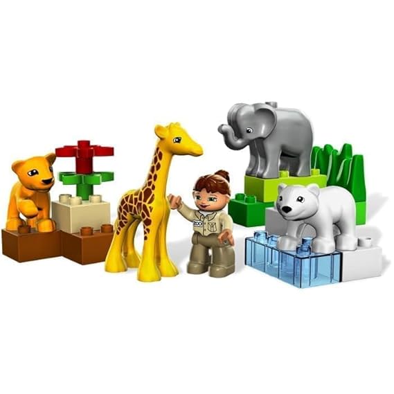 Zoo Animal Building Block Set Jungle Animals Figure Toys Play Wild Plastic Artificial Grass